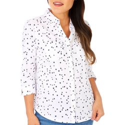Coral Bay Petite Star Print Knit To Fit 3/4 Sleeve Top