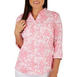 Coral Bay Petite Print Knit To Fit 3/4 Sleeve Top