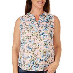 Cure Apparel Petite Floral Print Sleeveless Top