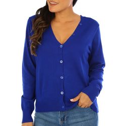 Tint & Shadow Petite V-Neck Button Front Cardigan