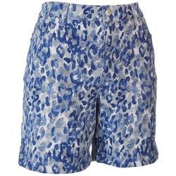 Gloria Vanderbilt Petite Blue Leopard Shorts