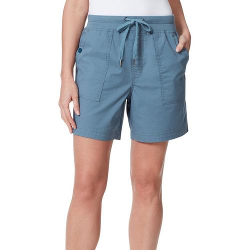 Gloria Vanderbilt Petite Solid Pull On Cargo Shorts