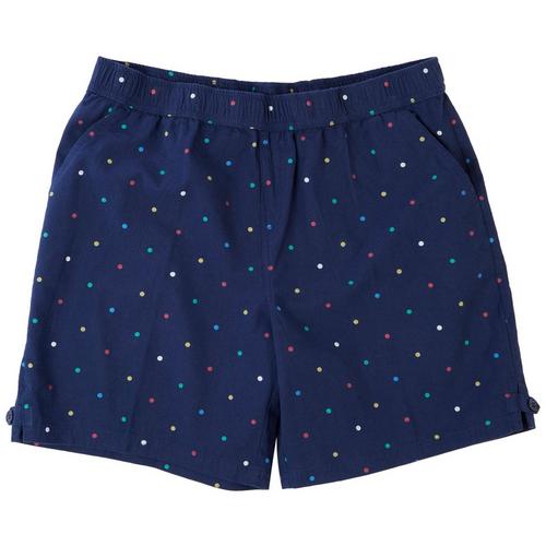 Emily Daniels Petite Sheeting Dotted Pull-On Shorts