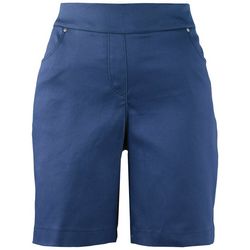Coral Bay Petite Basic Solid Pocketed Shorts