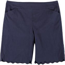 Petite Rhinestone Bow Bermuda Shorts