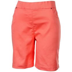 Coral Bay Petite Basic Solid Pocketed Shorts
