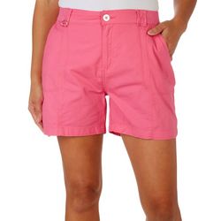 Fresh Petite 5 in. Solid D Ring Cargo Shorts