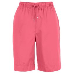 Coral Bay Petite The Everyday Solid Drawstring Twill Shorts