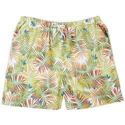 Coral Bay Petite Tropical Foliage Pocketed Shorts
