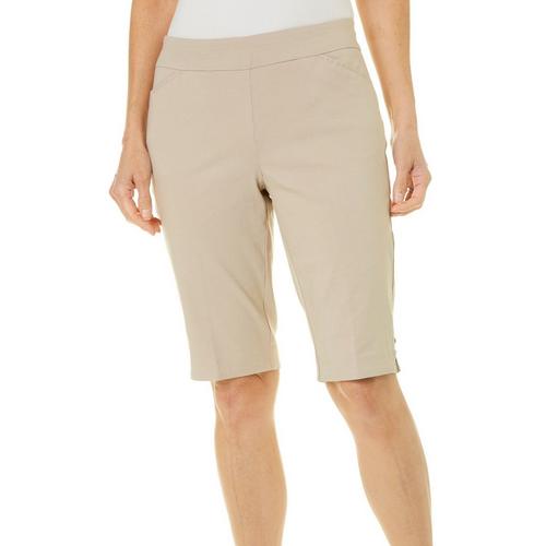 Coral Bay Petite Solid Side Accent Skimmer Shorts