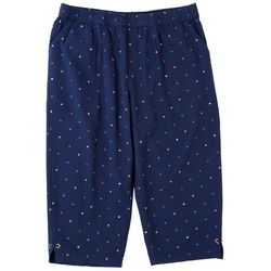 Emily Daniels Petite Dotted Print Pull On Capris