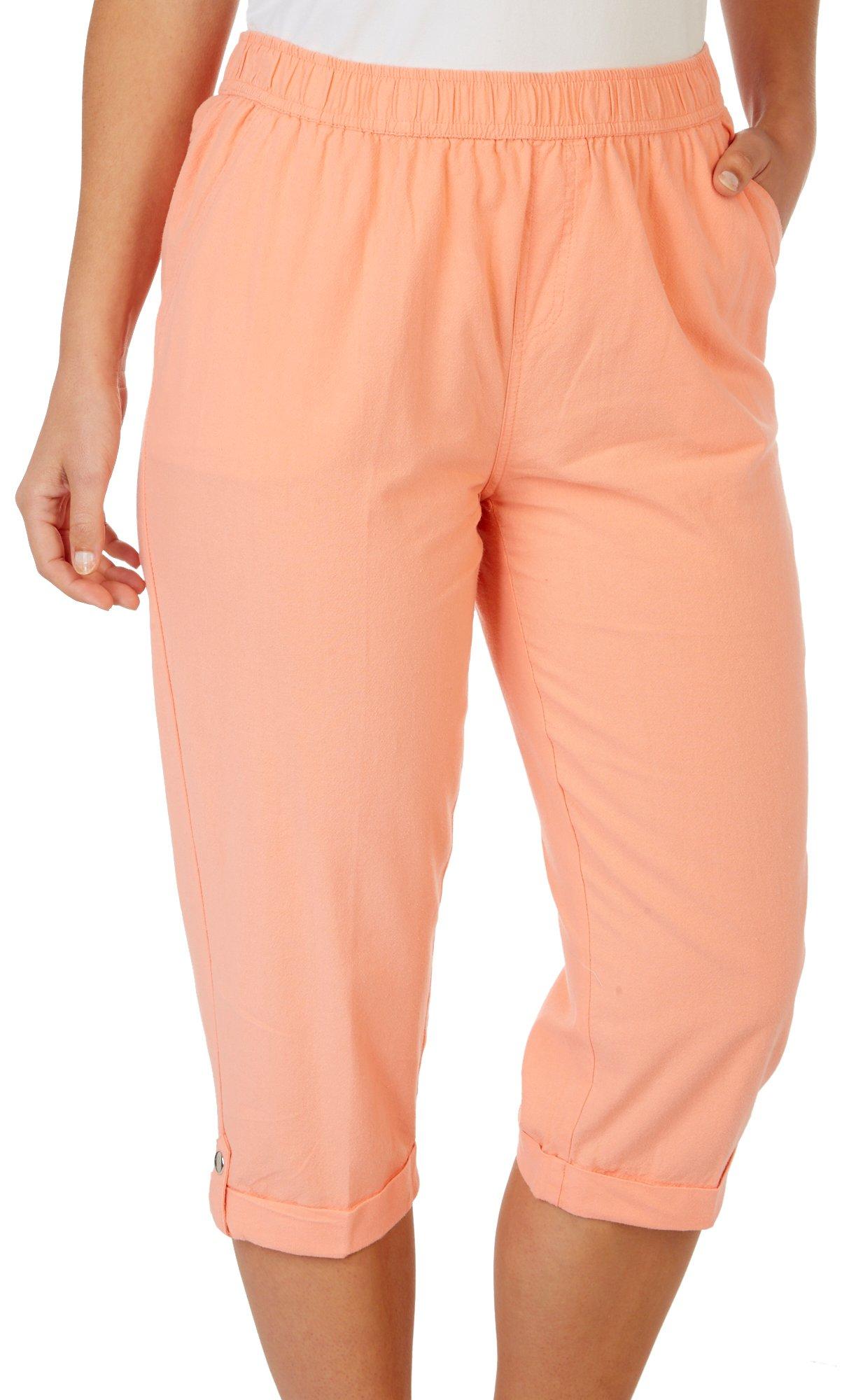 women's elastic waist capris