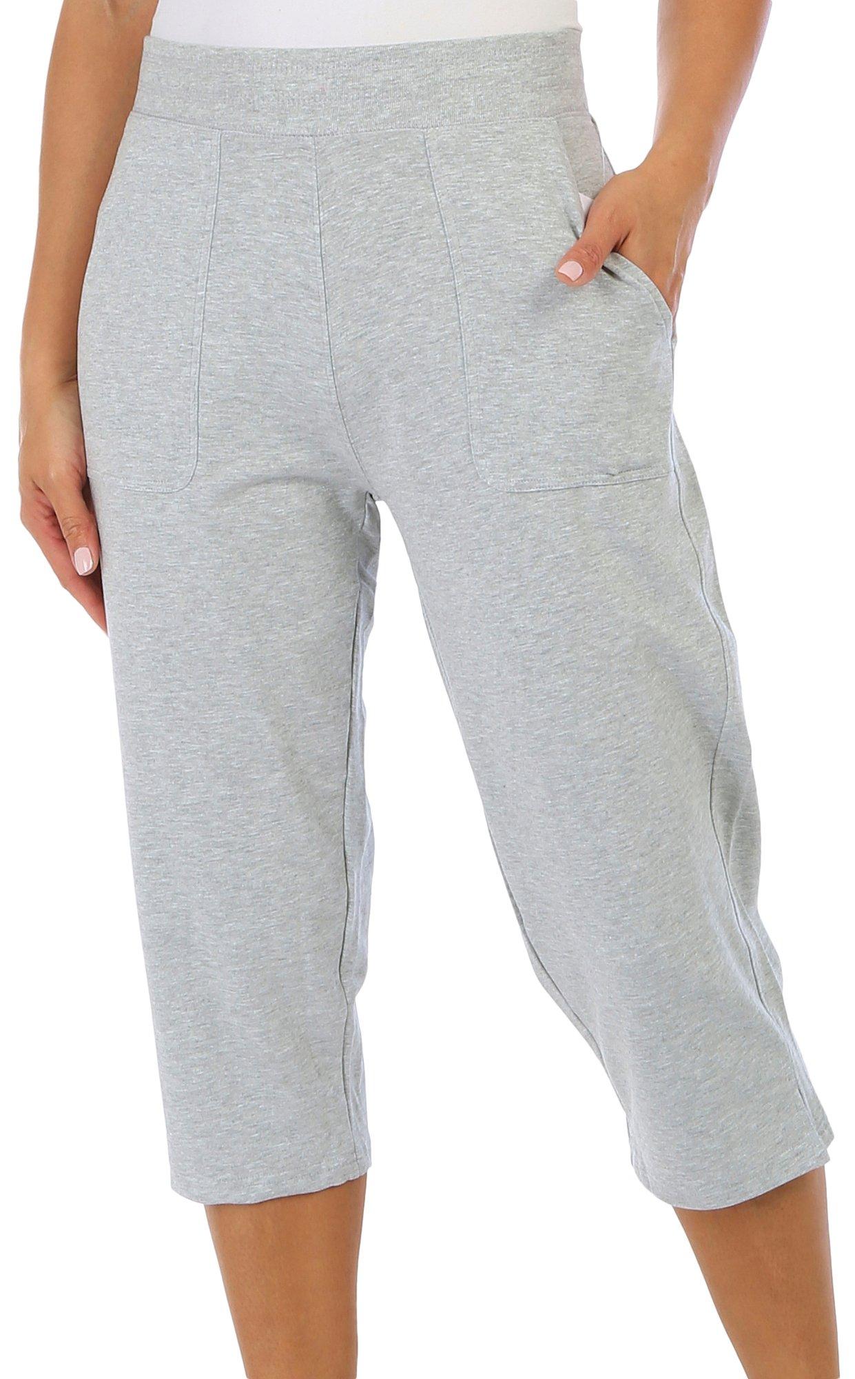 Petite 22in. Heathered  French Terry  Capris