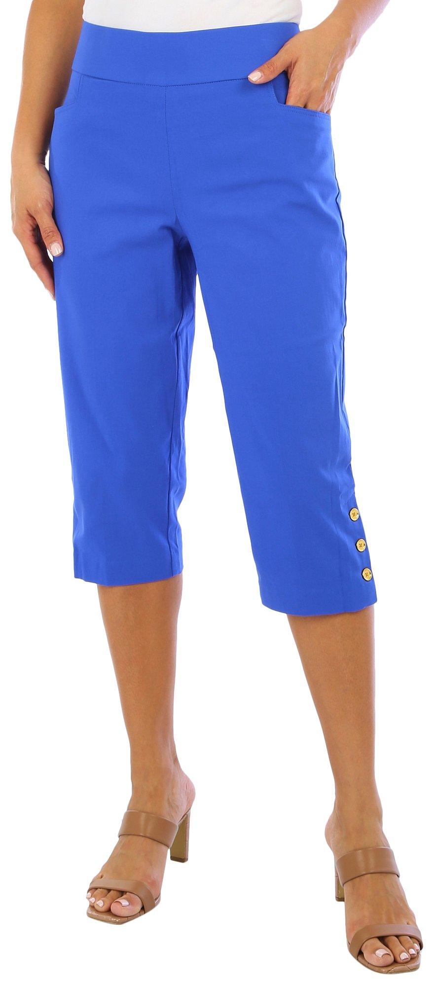 Coral Bay Petite Solid Color 18 in. Mill Capris