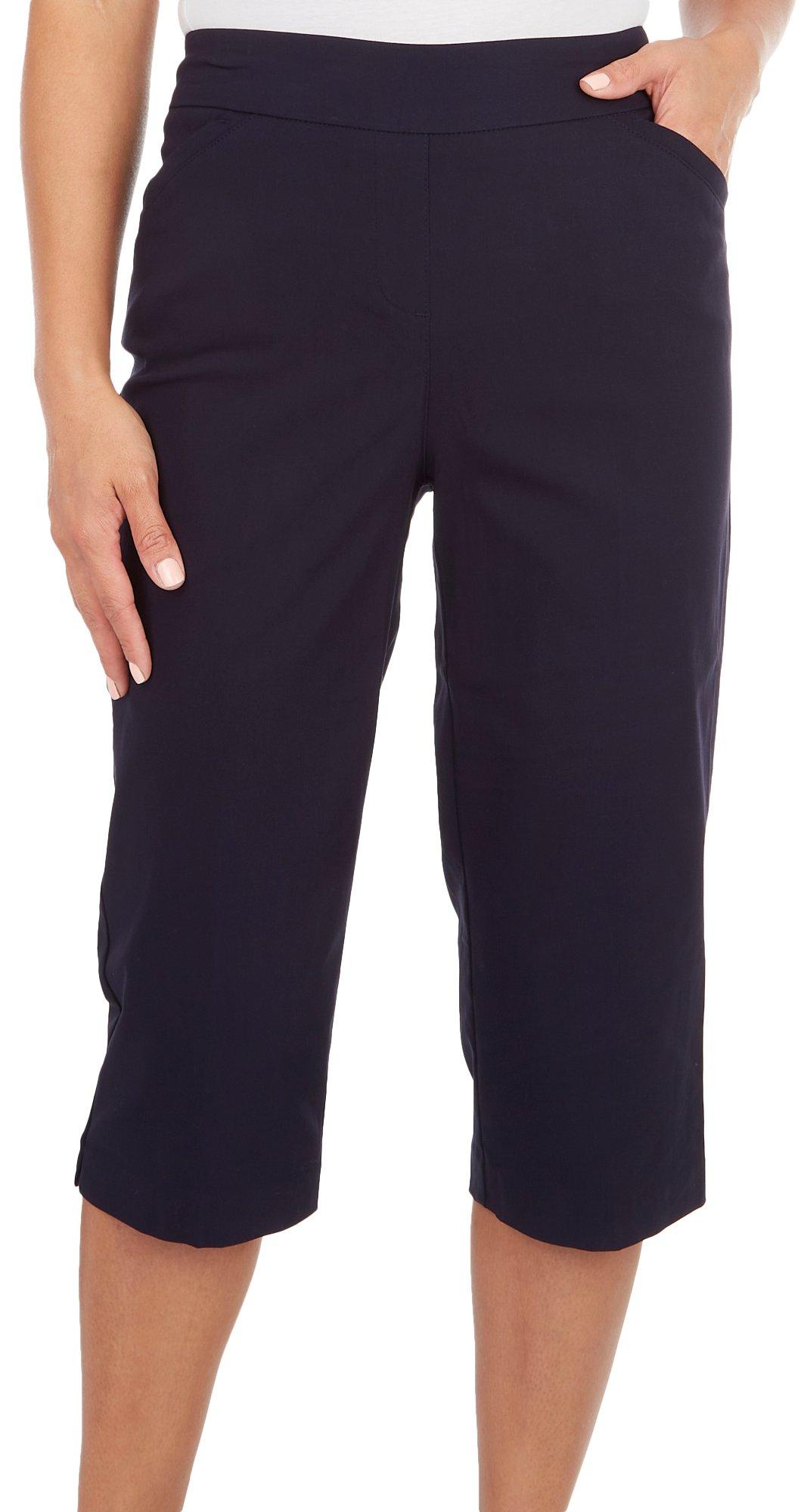 Style & Co Womens Petite Pull-On Capri Pants (10 Petite, Deep Black)