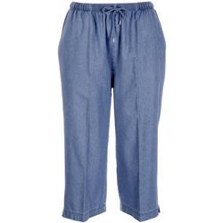 Petite High Waisted Drawstring Pull On Capris