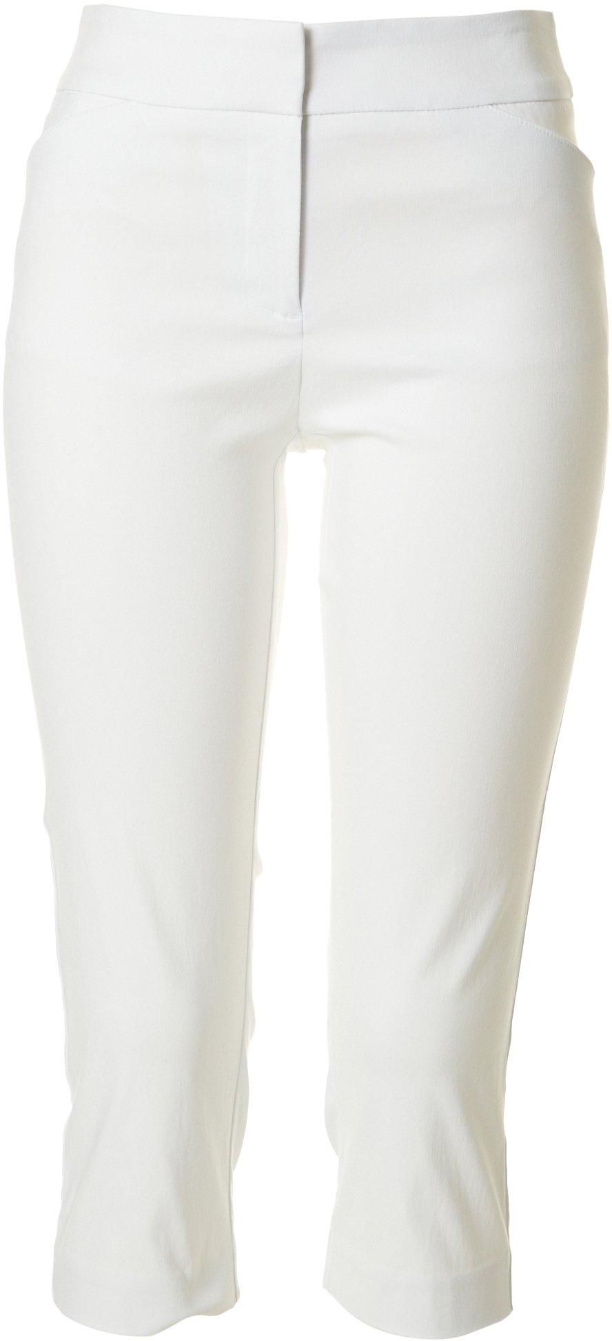 white stretch pants