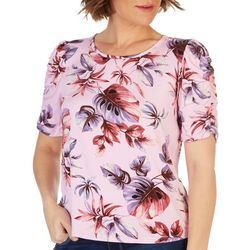 Cha Cha Vente Petite Ruched Short Sleeve Top