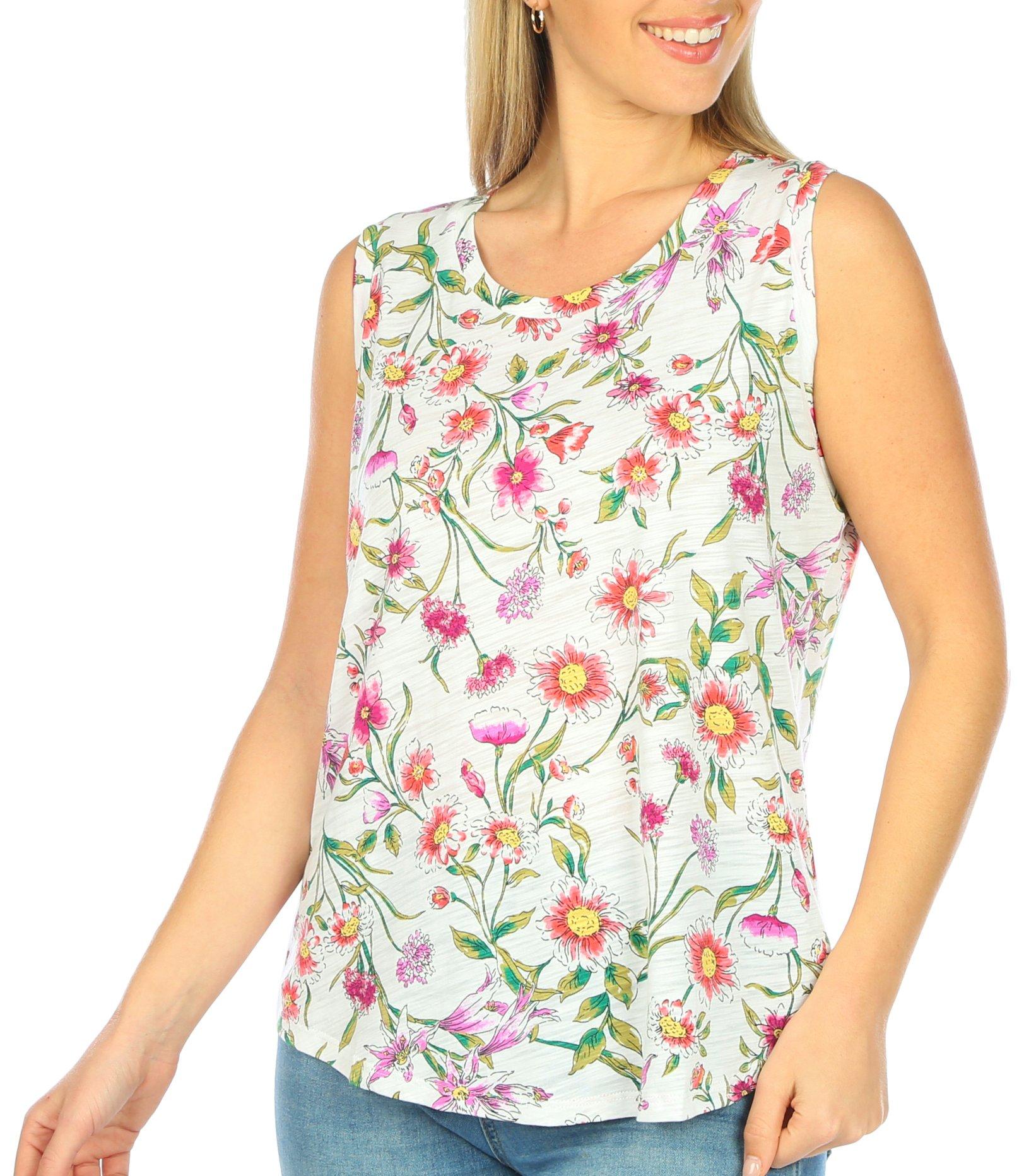 Petite Luxey Floral V-Neck Pocket T-Shirt