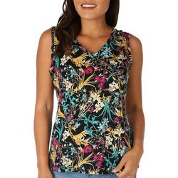 Dept 222 Petite Luxey Floral Print Sleeveless Top
