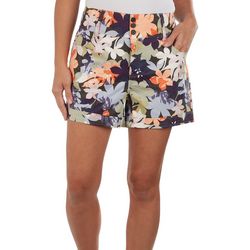 Royalty By YMI Petite 4 in. Floral Stretch Cuff Shorts