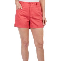 Royalty By YMI Petite 4 in. Solid Three Button Shorts