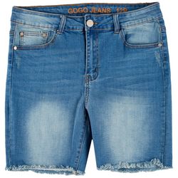 GOGO Jeans Petite Frayed High Rise Denim Shorts