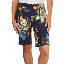 Zac & Rachel Petite Floral Printed Pull On Skimmer Shorts