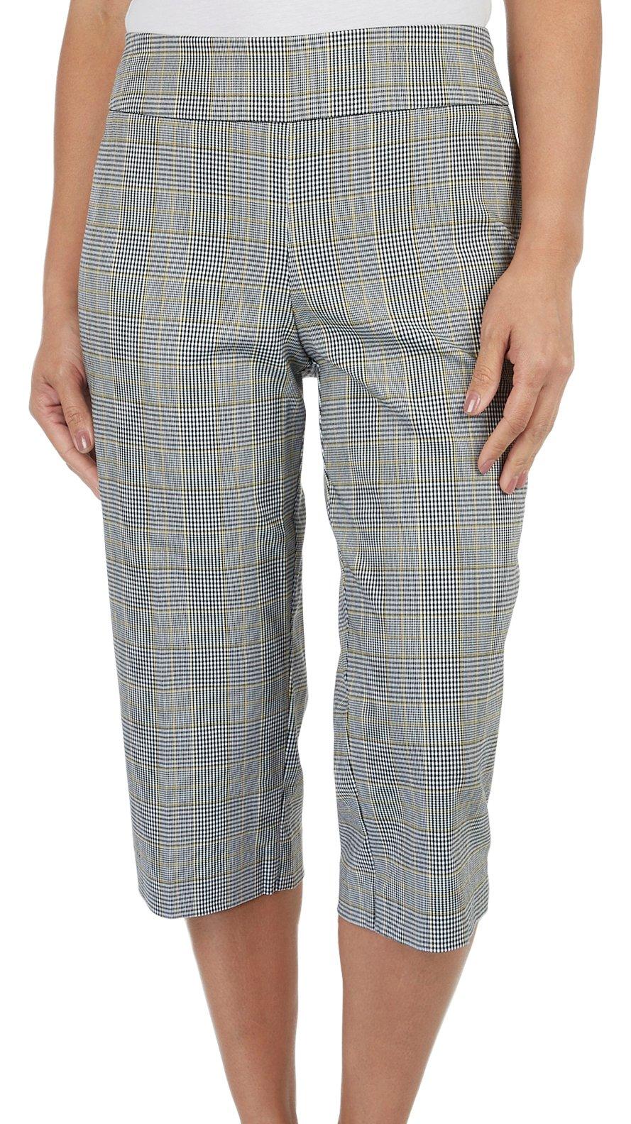 Counterparts Petite 19 in. Yarn Dye Plaid Carpri Pants