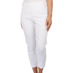 Petite 25 in. Solid Two-Button Ankle Pants