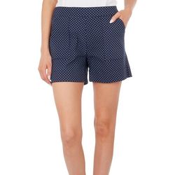 Counterparts Petite 5 in. Pull On Polka Dot Stretch Shorts