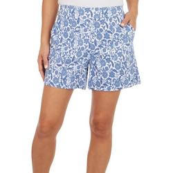 Petite 5 in. Pull On Delft Stretch Shorts