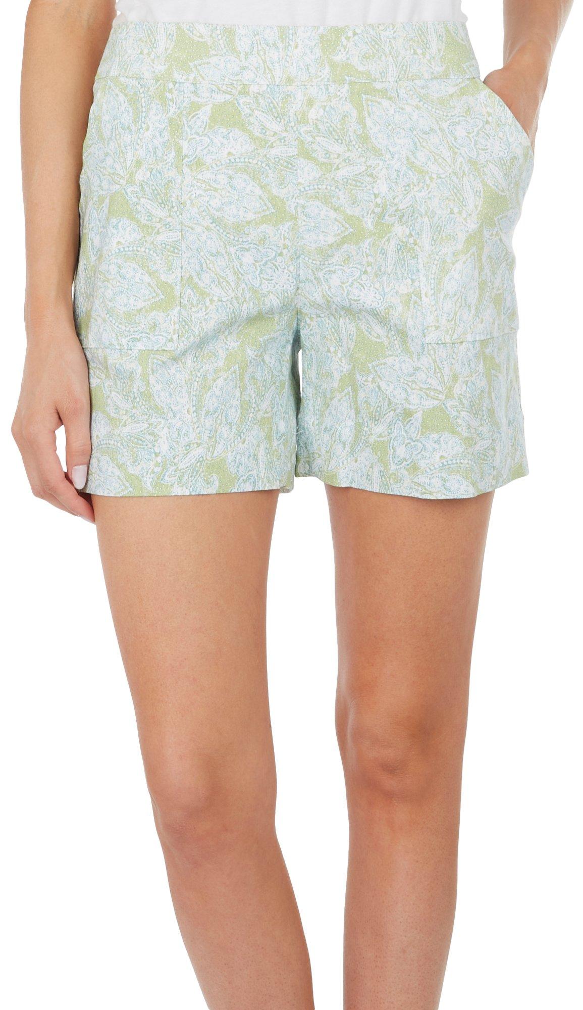 Counterparts Petite 5 in. Pull On Paisley Stretch Shorts