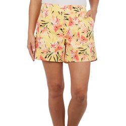 Counterparts Petite 5 in. Pull On Floral Stretch Shorts