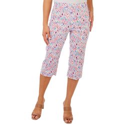 Counterparts Petite Ikat Print 18 in. Pull-On Capris