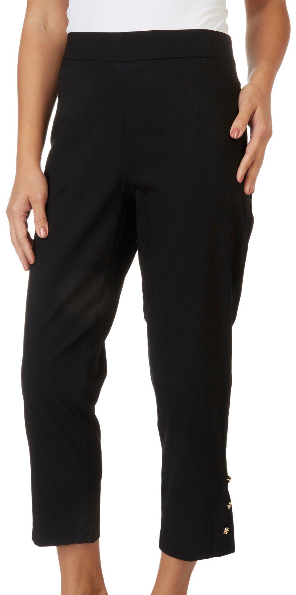 Counterparts Womens 24W Black Stretch Crop Capris Pants Pull On