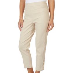 Petite 25 in. Solid Barrel Ankle Pull On Pants