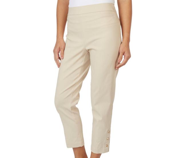 Counterparts, Pants & Jumpsuits, Counterparts Size 4 Black Stretchy Capri  Pants With Lace Flower Detail
