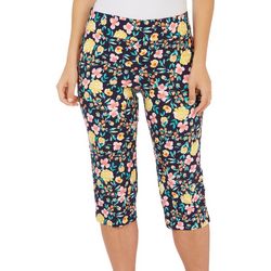 Counterparts Petite Navy Bouquet Pull-On Capris