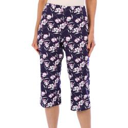 Petite 19 in. Floral Print Pull-On Capris