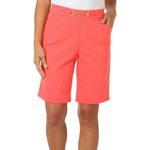 Counterparts Petite Solid Stretch Pull-On Skimmer Shorts