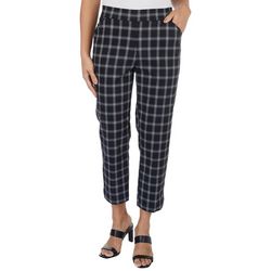 Counterparts Petite 22 in. Plaid Pocket  Ankle Pants