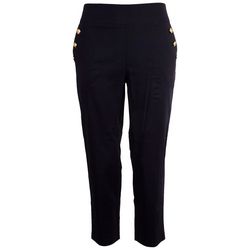 Counterparts Womens 25 in. Solid Pull On Ankle Pants