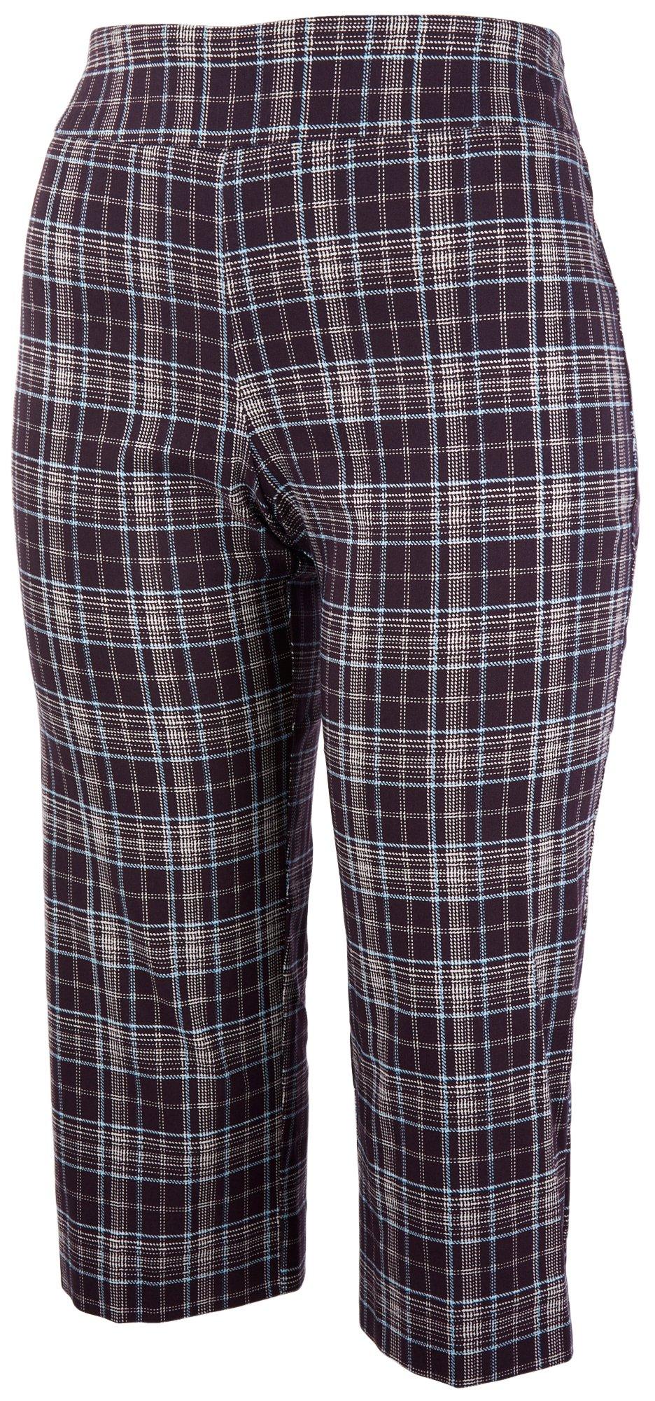 Counterparts Petite 19 in. Pull-On Plaid Capri