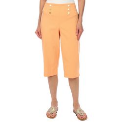 Counterparts Petite Pull-On Button Embellished Capris