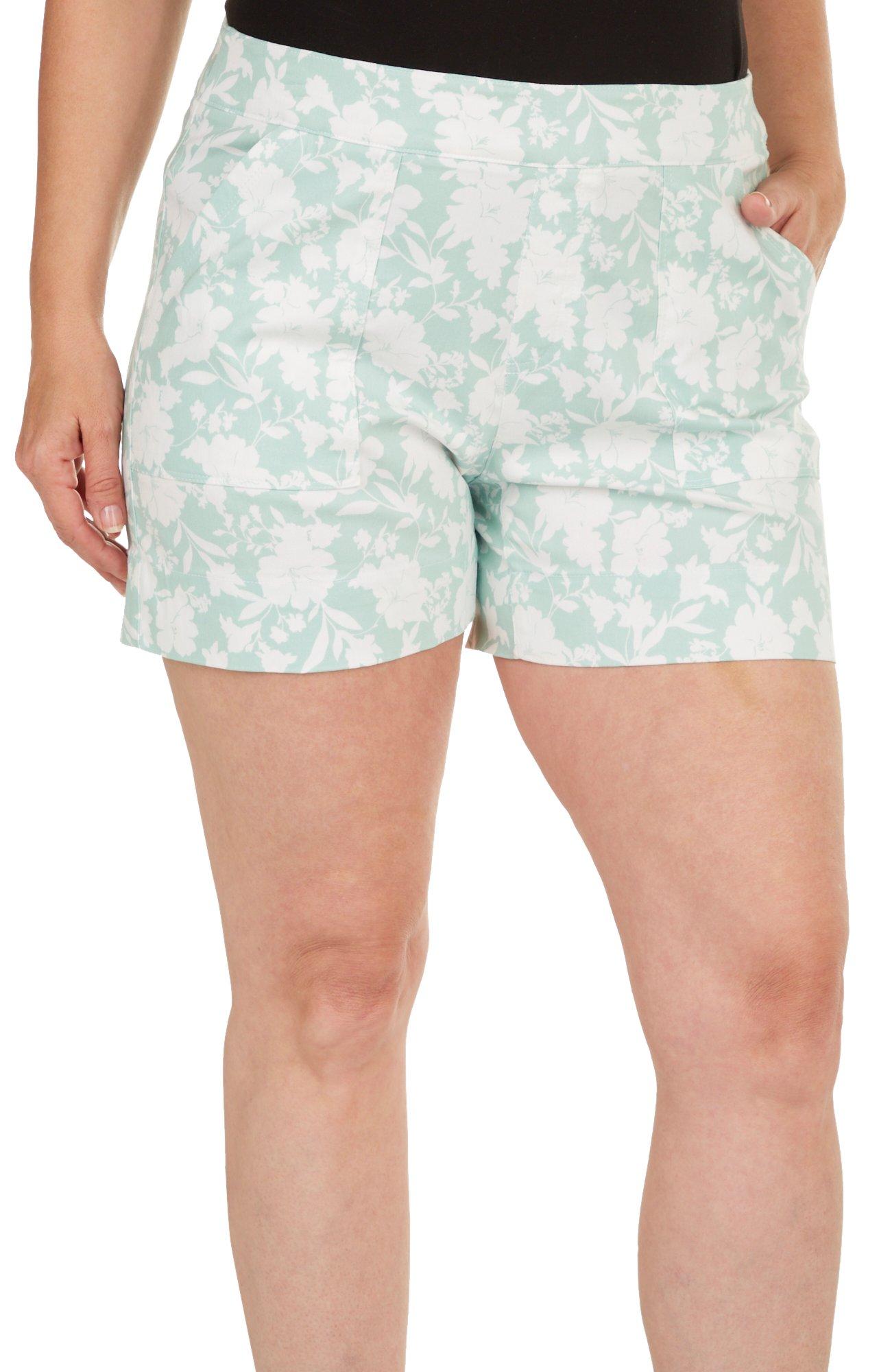 Counterparts Petite 5 in. Pull On Floral Stretch Shorts