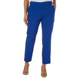 Petite 28 in. Solid Pull On Stretch Pants