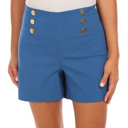 Counterparts Petite Solid Sailor Decorative Button Shorts