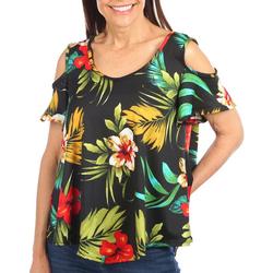 Petite Floral Cold Short Sleeve Top