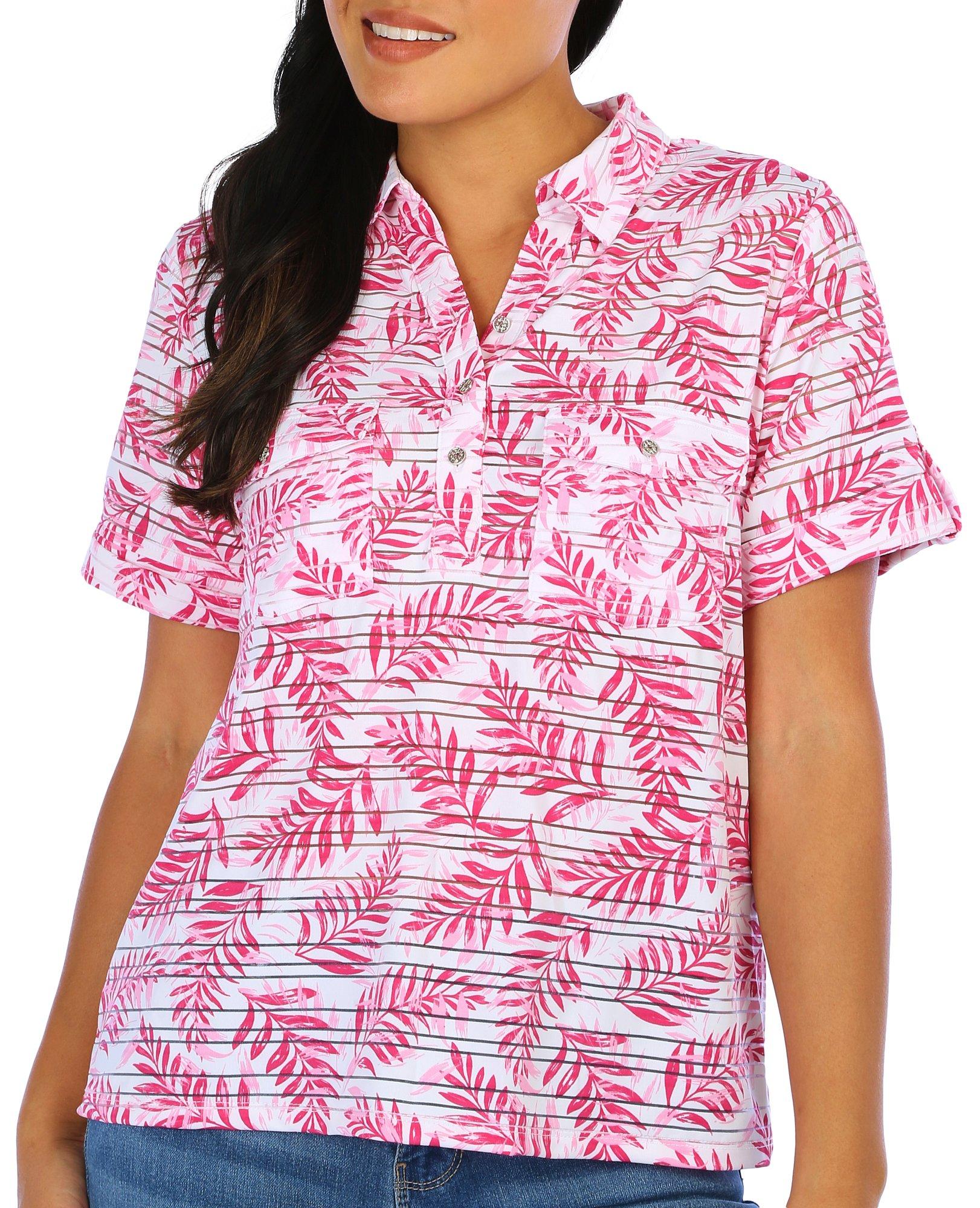 Coral Bay Petite Two-Pocket Short Sleeve Polo